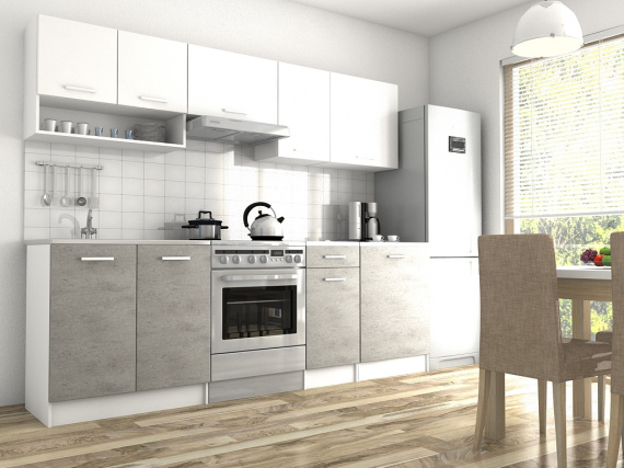 Kuchyňská linka Luigi 200/260 II bílá/beton