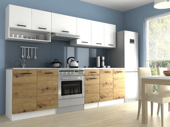 Kuchyňská linka Luigi II 200/260 bílá/dub artisan