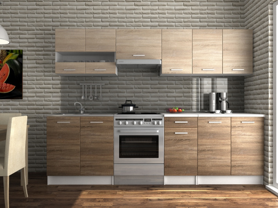 Kuchyňská linka Luigi III 200/260 sonoma/sonoma tabaco