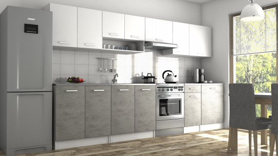 Kuchyňská linka Luigi II 260/320 bílá/beton