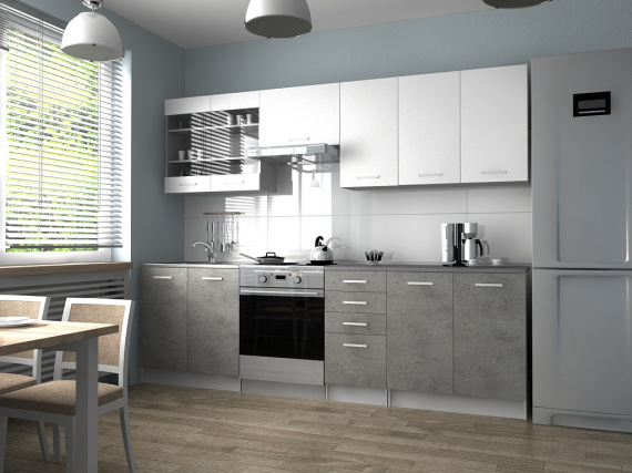 Kuchyňská Linka Pamis 200/260 bílá/beton