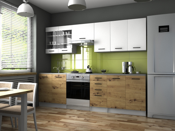 Kuchyňská Linka Pamis 200/260 bílá/dub artisan