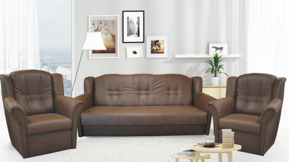 Sedací souprava Agata 3f+1+1 světle hnědá