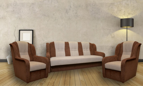 Sedací souprava Ušák 3f+1+1 Naomi hnědá