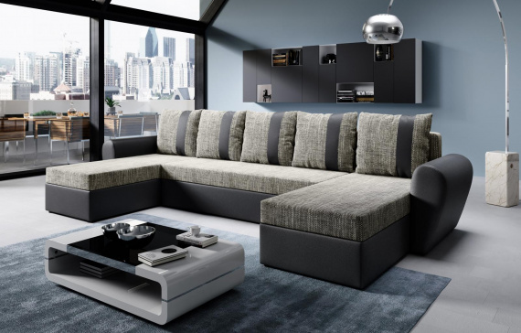 Sedací souprava Moon U černá