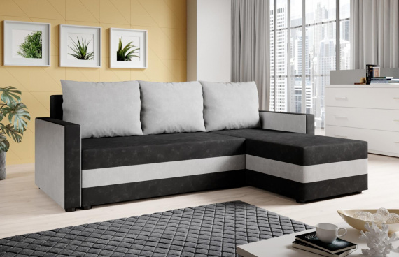 Sedací souprava Mia UNI černá/šedá