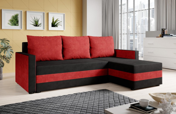 Sedací souprava Mia UNI černá/červená