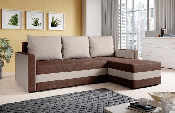 Sedací souprava Mia UNI hnědá/béžová