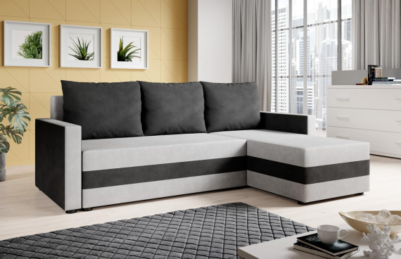 Sedací souprava Mia UNI šedá/černá