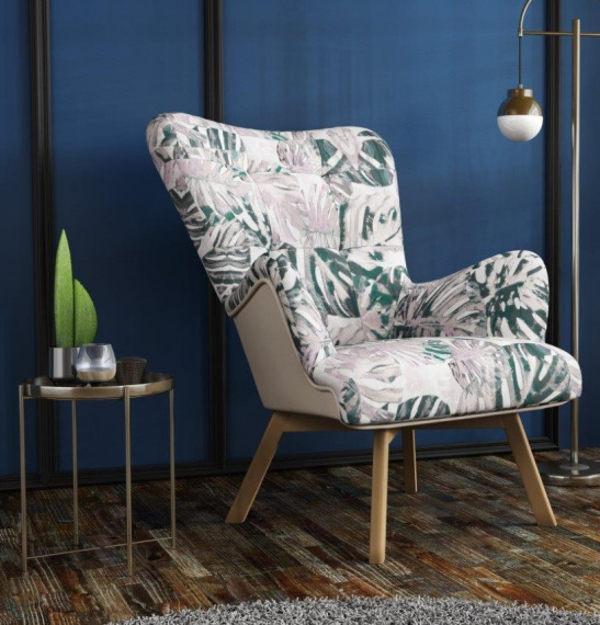 Křeslo Paris vzor list béžový