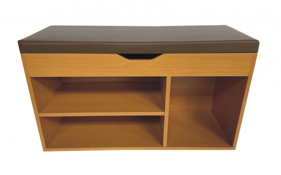 Botník se sedákem Sima buk/hnědá koženka