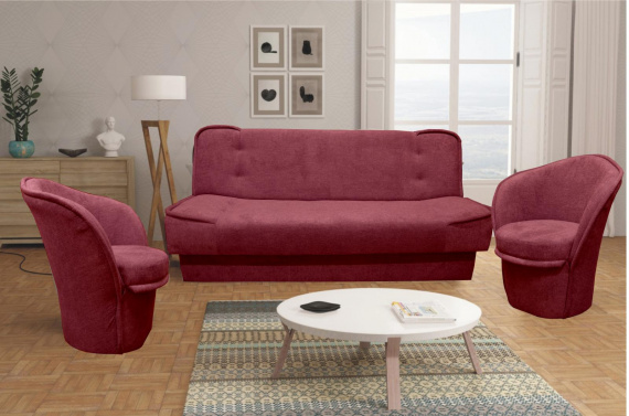 Sedací souprava Brenda 3f+1+1 bordo