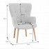 Designové křeslo, béžová látka vzor, natural nohy, BRANDO