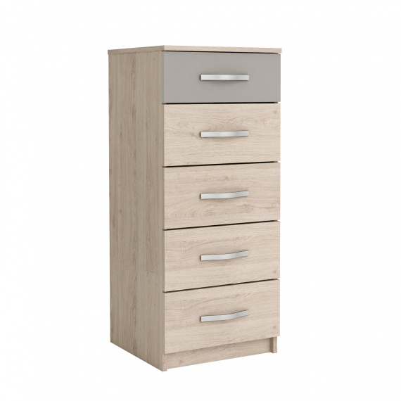 Komoda 5 zásuvek GRAPHIC dub/béžová