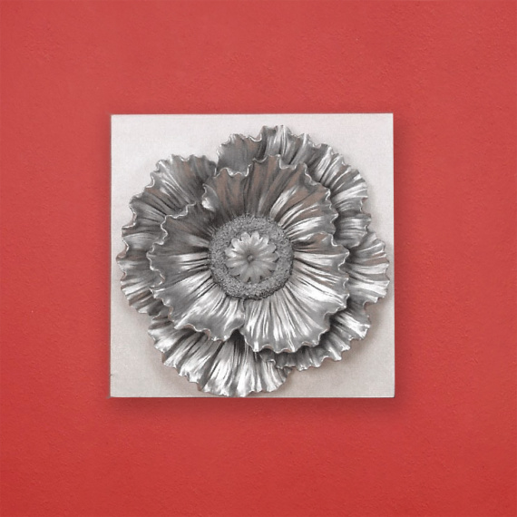 Pivoňka dekorace stříbrná