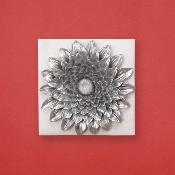 Slunečnice dekorace stříbrná