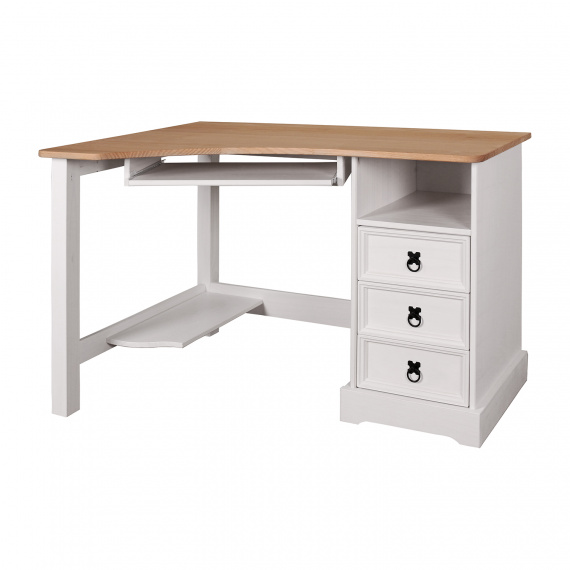 Psací stůl rohový CORONA bílý vosk