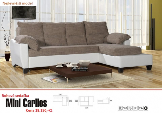 Rohová sedačka Mini Carllos do L 250 x 178 cm