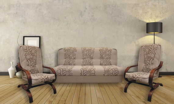 Sedací souprava Blanka 3F+1+1 světle hnědá/dř.ořech