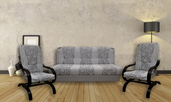 Sedací souprava Blanka 3F+1+1 šedá/dř.černé