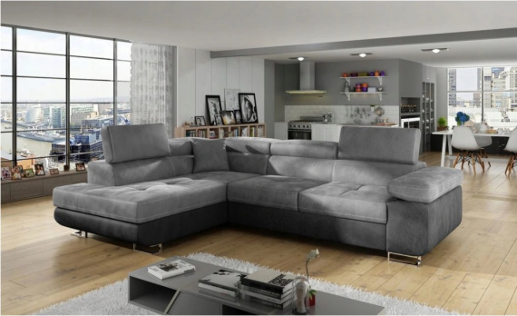 Sedací souprava Dolly L Manila světle šedý sed