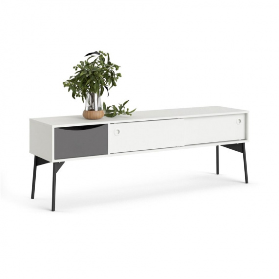 TV stolek Fino bílá/šedá