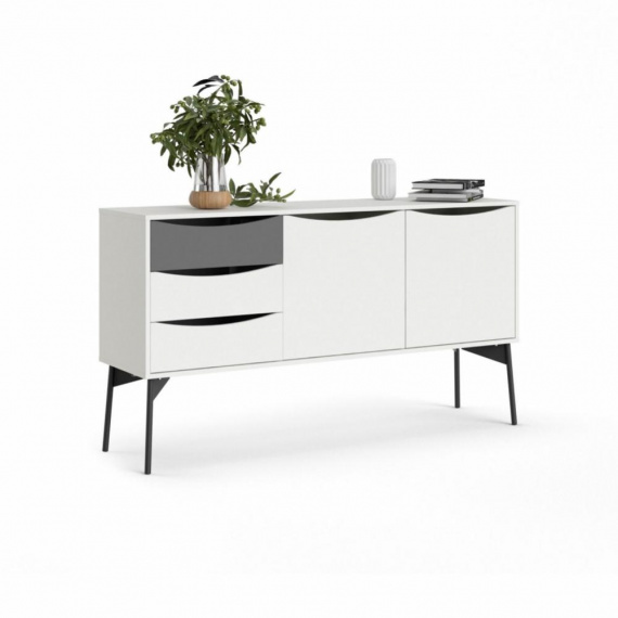 Komoda Fino bílá/šedá