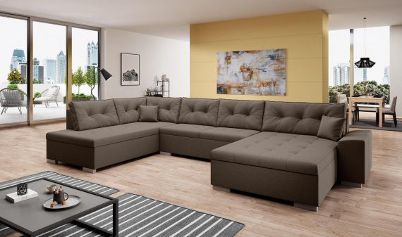 Sedací souprava West U levá hnědá