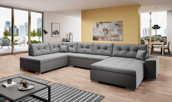 Sedací souprava West U levá šedá