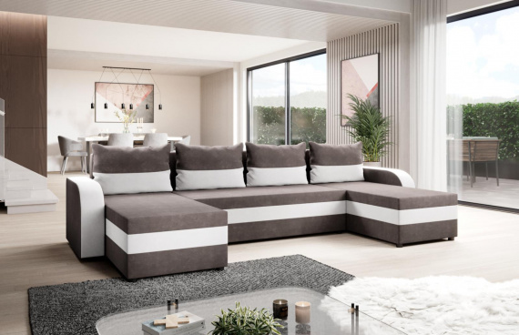 Sedací souprava Hermiona U Alova šedá/bílá