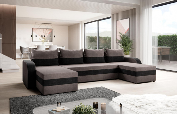 Sedací souprava Hermiona U Alova šedá/černá