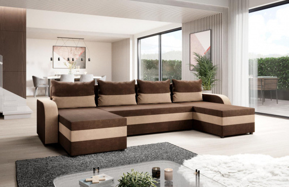 Sedací souprava Hermiona U Alova hnědá/béžová