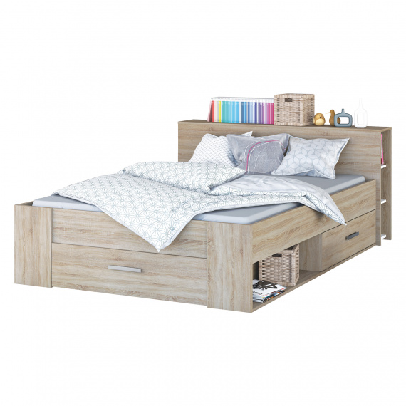 Multifunkční postel 160x200 POCKET dub