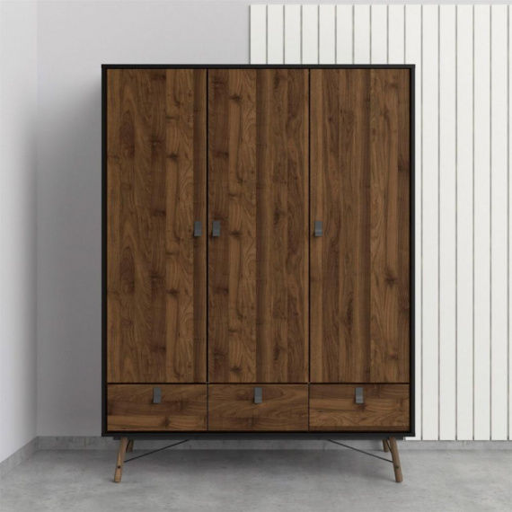 Skříň Rain černá MAT/ořech