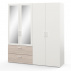 Skříň 4dveřová READY dub/perleťově bílá