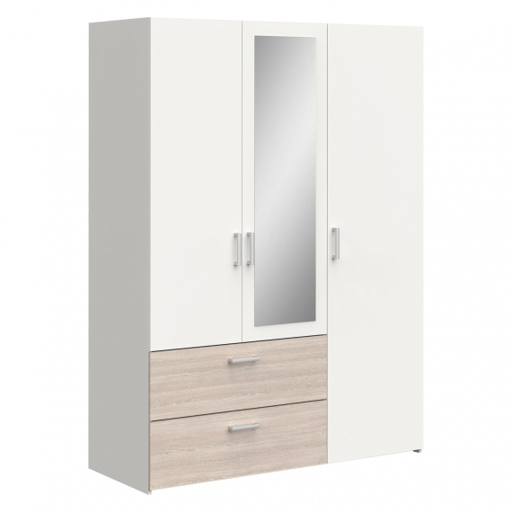 Skříň 3dveřová READY dub/perleťově bílá