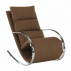 Houpací křeslo, látka hnědá / kov, ROGER