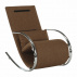 Houpací křeslo, látka hnědá / kov, ROGER