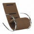 Houpací křeslo, látka hnědá / kov, ROGER