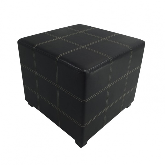 Taburet, černá textilní kůže, NELA NEW