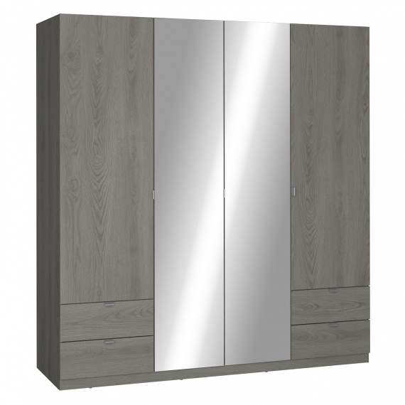 Skříň 4dveřová MELLIE tmavý dub