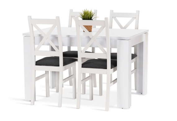Jídelní set Iris 4 bílá/šedá