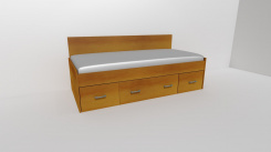 Lůžko NEMO 2 - zvýšené zadní čelo - /vč. laťkového roštu / úchyty JONY