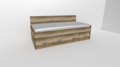 Lůžko NEMO 2 - zvýšené zadní čelo - /vč. laťkového roštu / úchyty JONY