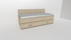 Zvýšené lůžko DUO 2 s přistýlkou /vč.roštů/ - zadní zvýšené čelo / úchyty JONY