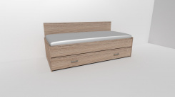 Zvýšené lůžko DUO 2 s přistýlkou /vč.roštů/ - zadní zvýšené čelo / úchyty JONY