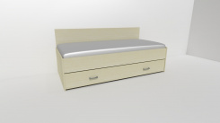 Zvýšené lůžko DUO 2 s přistýlkou /vč.roštů/ - zadní zvýšené čelo / úchyty JONY