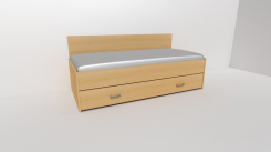 Zvýšené lůžko DUO 2 s přistýlkou /vč.roštů/ - zadní zvýšené čelo / úchyty JONY