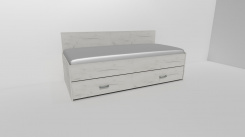 Zvýšené lůžko DUO 2 s přistýlkou /vč.roštů/ - zadní zvýšené čelo / úchyty JONY