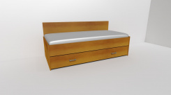 Zvýšené lůžko DUO 2 s úložným prostorem /vč.roštu/ - zadní zvýšené čelo / úchyty JONY